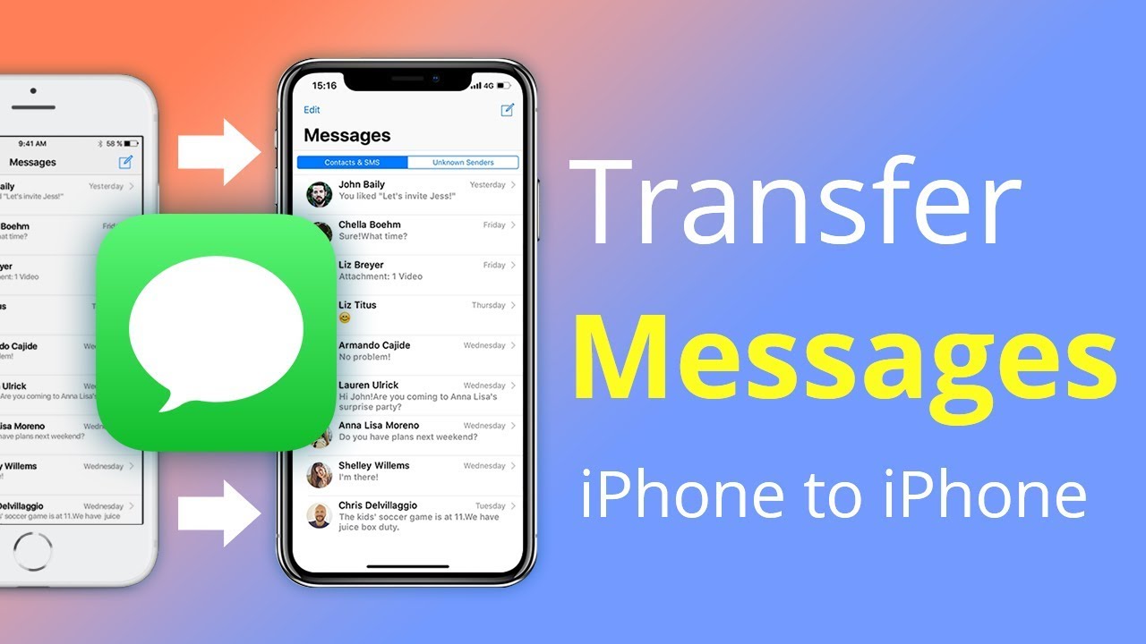 Transfering Messages from an iPhone To Another