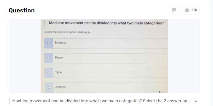 How Many Machine Movement Catagories Are There?